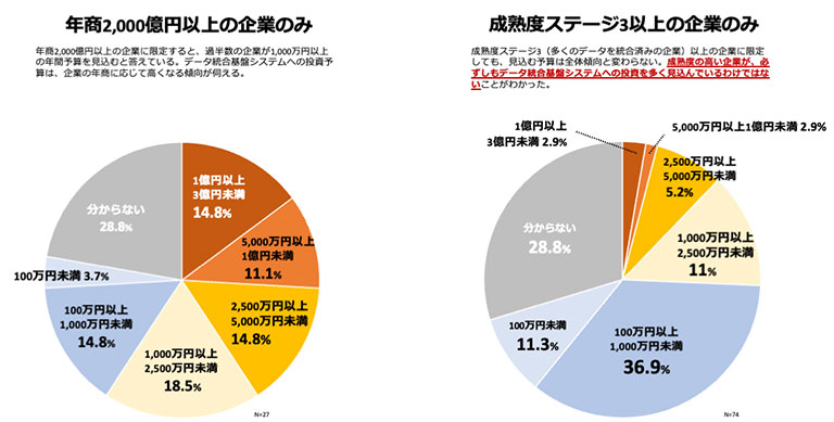 データ統合基盤システムへの投資（大手企業・成熟度の高い企業）