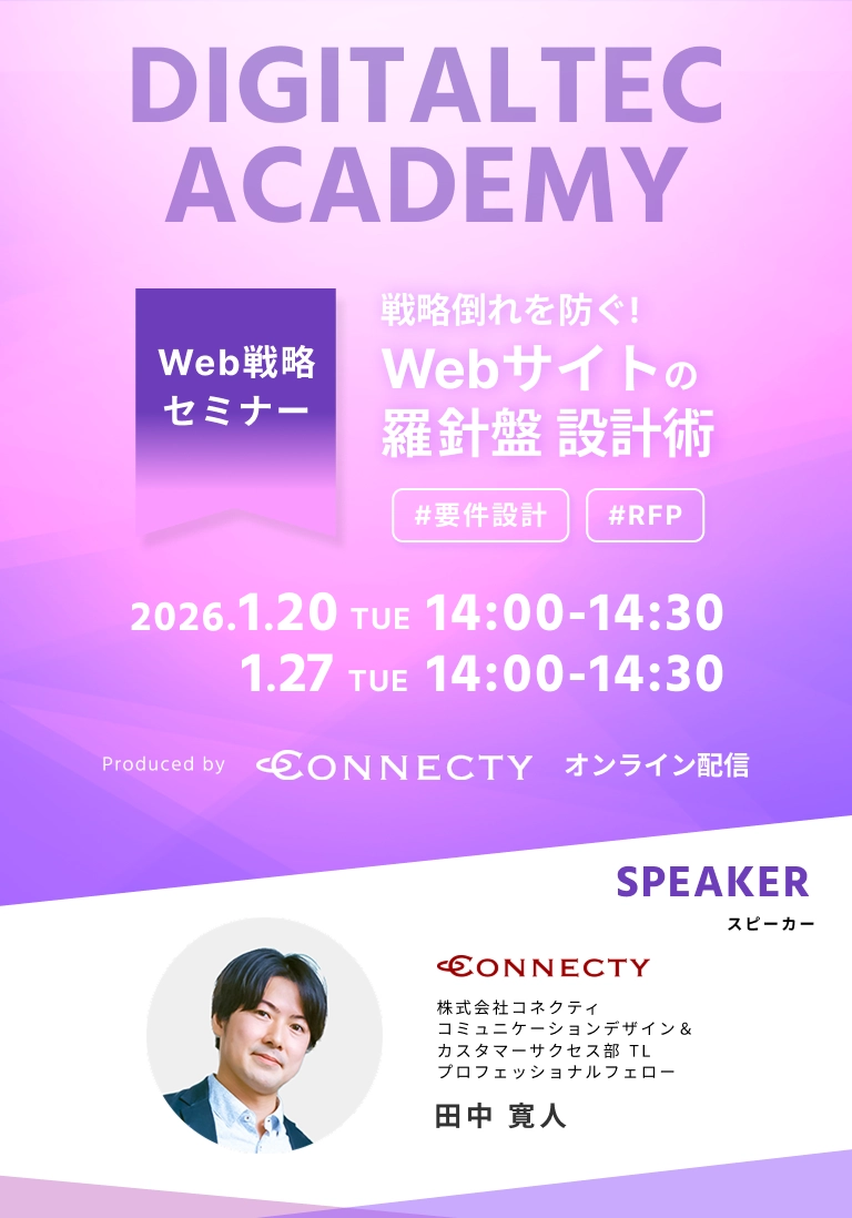  戦略倒れを防ぐ！Webサイトの羅針盤 設計術｜セミナー｜コネクティ