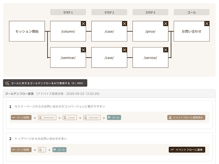 ゴールデンフローのAI提案機能を追加