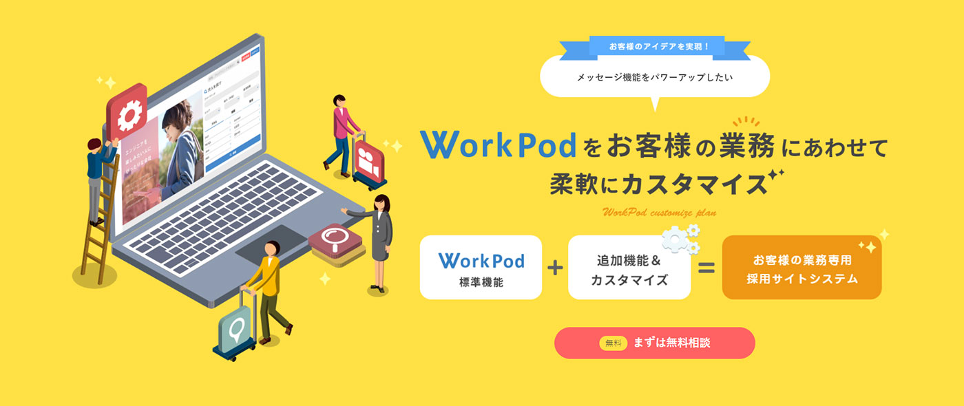 採用サイト作成CMSサービス「WorkPod」が用途に合わせて選べる3種のサイト制作プランをリリース